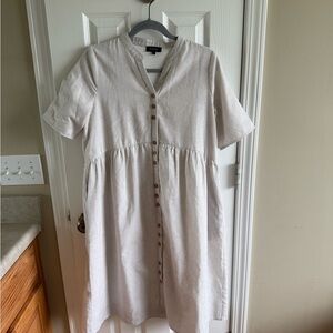 Rooles Beige Button-Down Dress